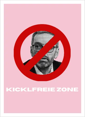 Kicklfreie Zone Weisse Schrift