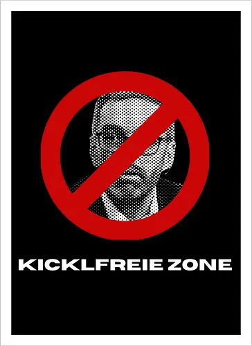 Kicklfreie Zone Weisse Schrift