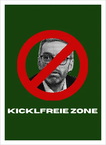 Kicklfreie Zone Weisse Schrift