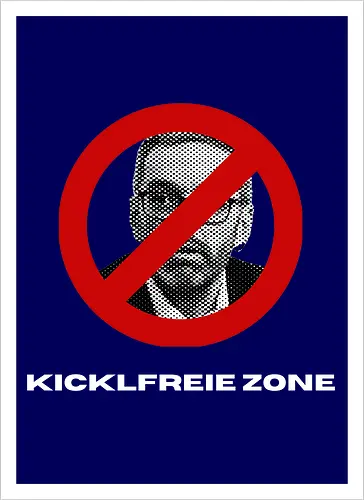 Kicklfreie Zone Weisse Schrift