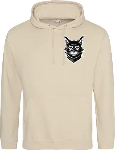 Front Katze Pocketdruck, Back Logo schwarz