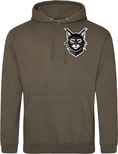 Front Katze Pocketdruck, Back Logo schwarz