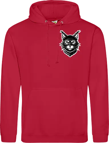 Front Katze Pocketdruck, Back Logo schwarz