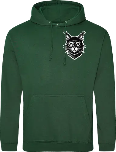 Front Katze Pocketdruck, Back Logo schwarz