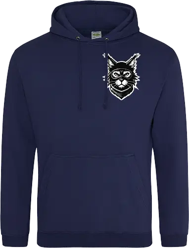 Front Katze Pocketdruck, Back Logo schwarz