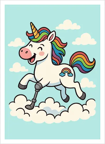 Einhorn mit Prothese