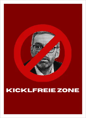 Kicklfreie Zone Weisse Schrift