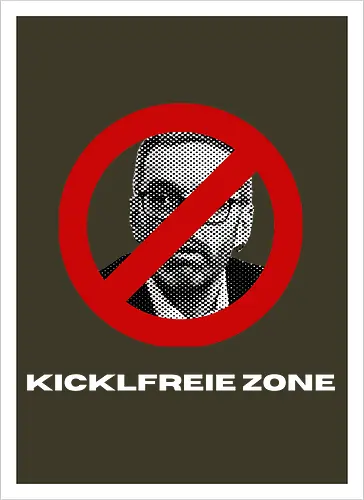 Kicklfreie Zone Weisse Schrift