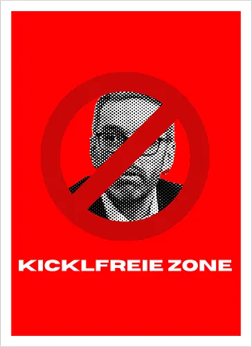 Kicklfreie Zone Weisse Schrift