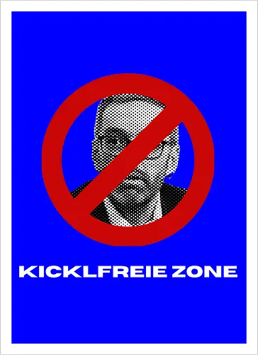 Kicklfreie Zone Weisse Schrift