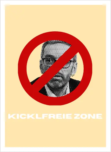 Kicklfreie Zone Weisse Schrift