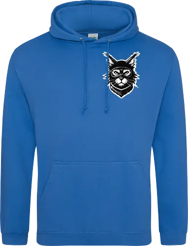 Front Katze Pocketdruck, Back Logo schwarz