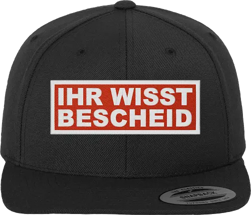 schmittywersonst - Ihr Wisst Bescheid Cap - youtube, youtuber, merchandise, shisha