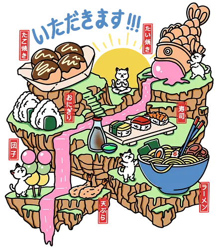 Itadakimasu  - ramen, itadakimasu, japanese food, noodles, taiyaki, takoyaki, onigiri, tempura, sushi, cats, funny