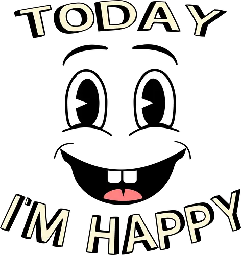Happy Day (Glücklicher Tag) - glücklich, retro, lächeln, positivität, gute vibes, cartoon, vintage, nostalgie, stimmungsaufheller, fröhlich, klassisch, bunt, optimismus, verspielt, spaß, groovy, leuchtend, freude, tagesmotto, aufmunterung, positivity, positive, motivation, motivational, inspiration, inspirational, good day, happy day