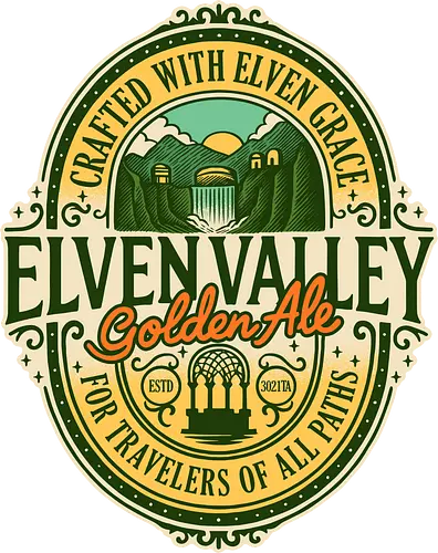 Elven Valley Golden Ale - fantasy, alcohol, beer, books, brew, elf, elven, gaming, geek, medieval, movies, party, retro, rpg, vintage