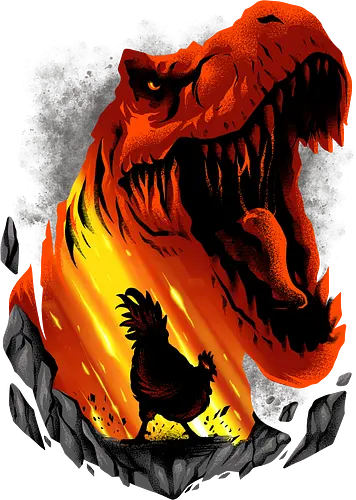 chicken dream  - chicken, trex, dino, dinosaur, animal, beast, wild, alien, ghost, scifi, ufo, science, supranatural