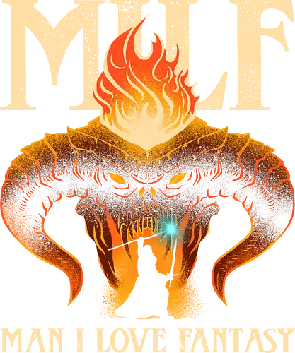 MILF - Man I Love Fantasy - fantasy, books, dragon, funny, funny quote, geek, magic, movies, nerd, parody, reading, retro, sarcasm, vintage, wizard