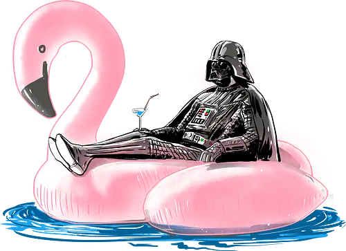 Dark side of the swimming pool - summer, cool, fun, meme, scifi, pop culture, movie mash up