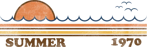 Summer 1970 - Summer, summertime, beach, surf, surfing, waves, oceans, minimal, vintage stripes, 70s, 1970