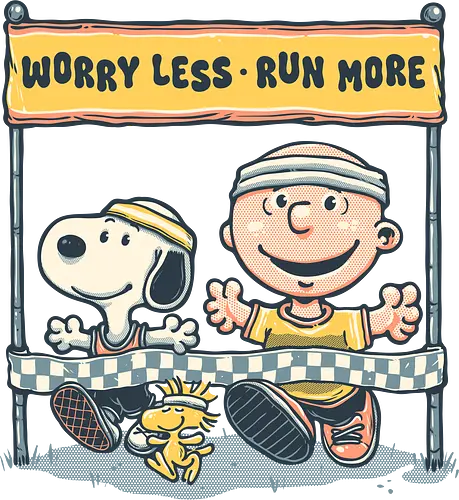 Worry Less Run More - Cartoons, comics, movie, mash up, parody, funny, humor, running, fitness