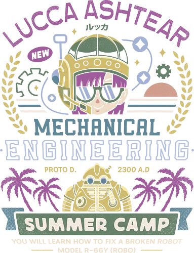 Lucca Ashtear Summer Camp - chrono, video game, gaming, gamer, rpg, jrpg, cross, frog, glenn, robo, epoch, wings of time, lucca, fantasy, kingdom of zeal