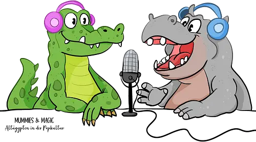 Mummies & Magic - Hippo und Kroko (Rücken) - Nilpferd, Krokodil, Mumie, Ägypten, Podcast, Pyramide