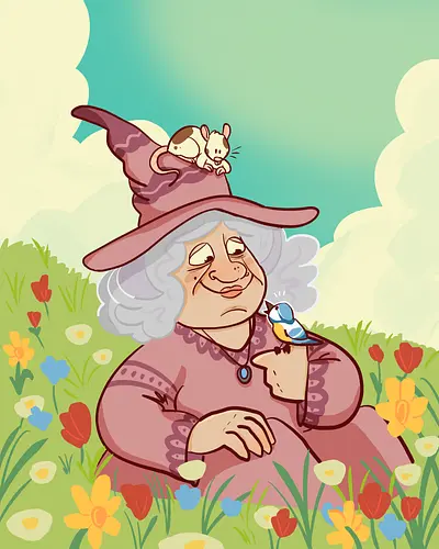 Frühlings-Hexe - Witch, witchy, Hexe, Spring, Blumen, Frühling