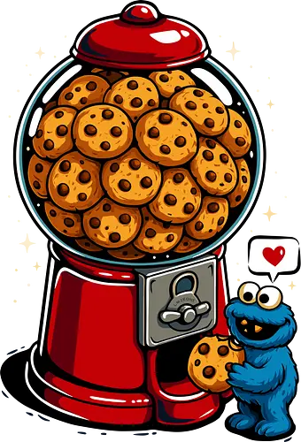 Gumball Cookies - gumball, gumball machine, funny, funny tee, cute, aesthetic, illustration, awesome, cookies, character, food, parody, monster, puppet, blue, love, lm2kone, cat, candy, geek