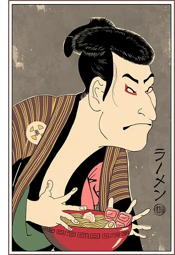 Ramen Ukiyo-e - ramen, mashup, art, japan, kunst, noodle, soup, Japanese Art
