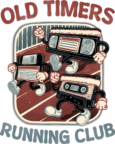 Old Timers Running Club - Old, retro, vintage, classic, nostalgia, nostalgic, cassette tape, video, running