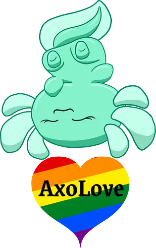 AxoLove (Regenbogen) - Axolotl, Axl, Liebe, Love, cute, Cartoon, comic, Tier, Wasser, Water, Regenbogen, Rainbow, queer, lgbtq, gay, lesbian, schwul, lesbisch