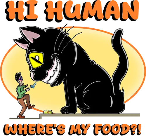 Lustiger Anime-Manga-Katzenbesitzer-Sarkasmus - anime, manga, katze, riesige katze, katzenbesitzer, katzenhumor, lustig, sarkasmus, niedlich, kawaii, cartoon katze, comic stil, futter, hunger, haustier, otaku, japanischer stil, witziges motiv, funny design, meme stil, popkultur, geschenkidee, trendig, tierillustration, humorvoll