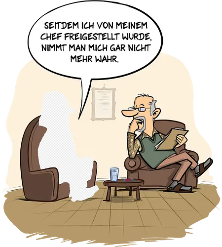 Freigestellt - tot aber lustig, Michael Holtschulte, freigestellt, psychotherapie, comic