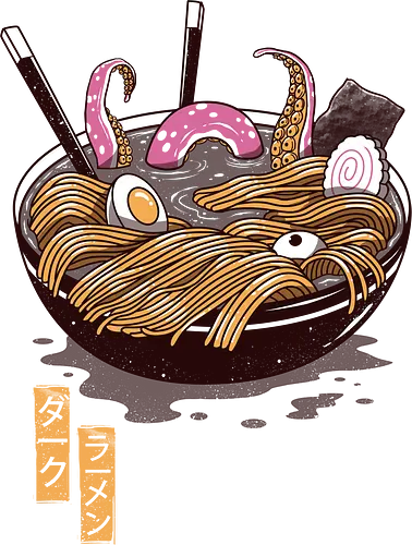 Dark Ramen - ramen, noodles, noodle soup, nudelsuppe, tentakel, octopus, cthulhu