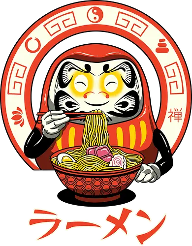 Daruma Zen Ramen - daruma, zen, ramen, nudelsuppe, japan, glücksbringer, luck, glück, Japanese
