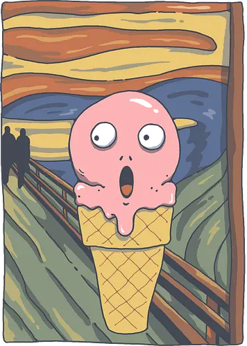 Ice Scream - der schrei, kunst, Munch, fun, food, essen, ice cream