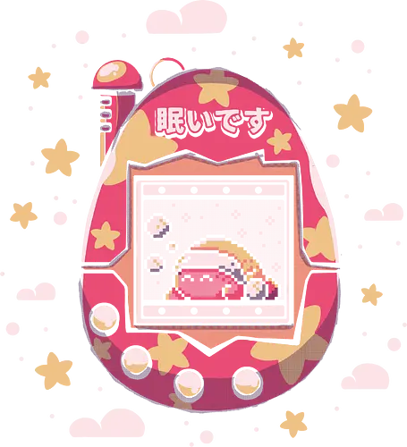 Sleep Mode - tamagotchi, pixel, pet, friend, pink, round, sleep