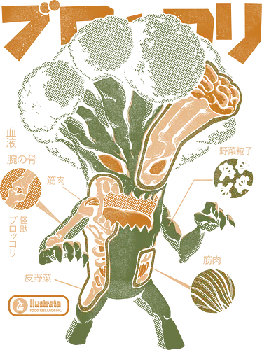 Broccozilla X-ray - brokkoli, X-ray, röntgen, Zilla, food, monster