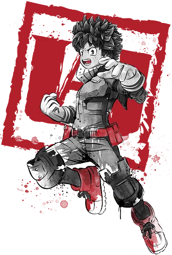 Deku Sumi-e - Hiroaka, katsuki bakugo, Academia, all might, saiyan, izuku midoriya, ochako uraraka, shoto todoroki, manga, anime, boku no hero, izuku, tenya iida, deku