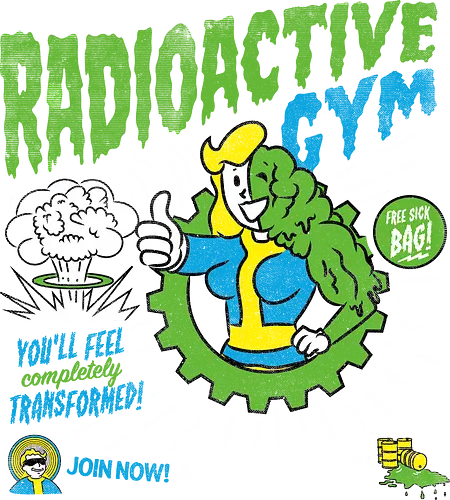Radioactive Gym - fallout, radioactive, nuke, wasteland, gym, mutant, gaming, game, nuklr