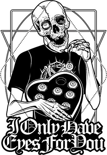 I only have eyes for you - terry, ghoul, Dark art, Dark humor, illustration, skeleton