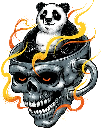 Hothd - panda, kaffee, coffee, skull, schädel