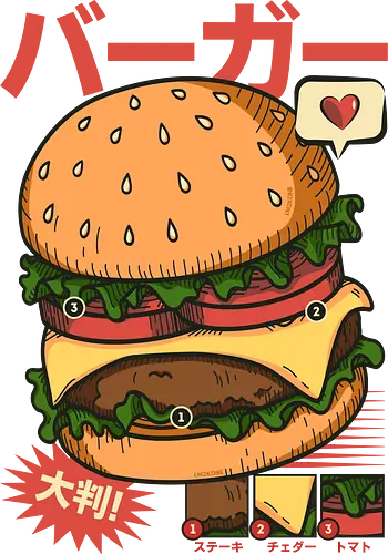 Vintage Cool Burger - burger, hamburger, cheeseburger, fast food
