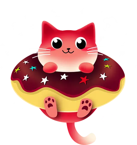 Donut cat - cat, donut, Yummy, ting