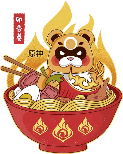 Pyro Bear God Spicy Ramen - ramen, spicy, impact, pyro, br