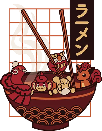 Red Ramen - Japanese, pocket, monster, bath, ramen, hot, fast food