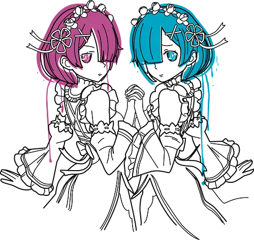 Twins v2 - anime, twins, oni, Rem, Ram, zero