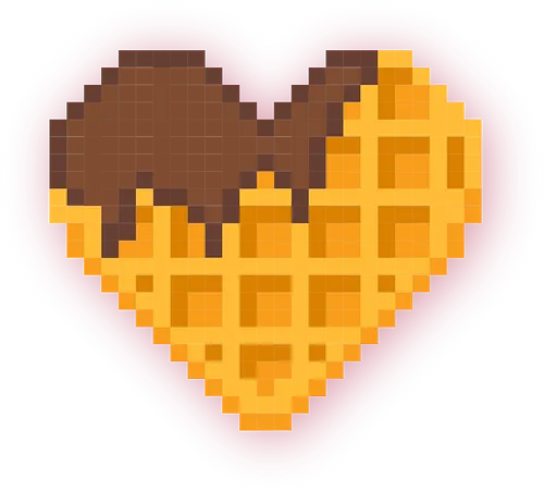 Waffle Heart Pixel - Waffle, Waffel, food, Soulfood, Sweet, Chocolate